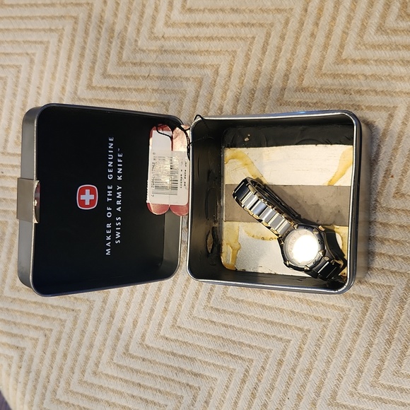 Wenger Women 79052 Swiss Military White Dial Date Two-Tone 30mm Quartz Watch - Picture 9 of 14